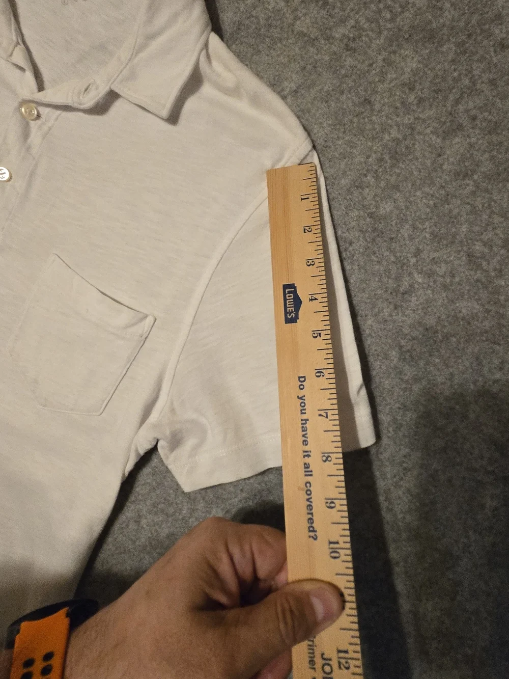 J. Crew Men's Light White Pocket Polo Large